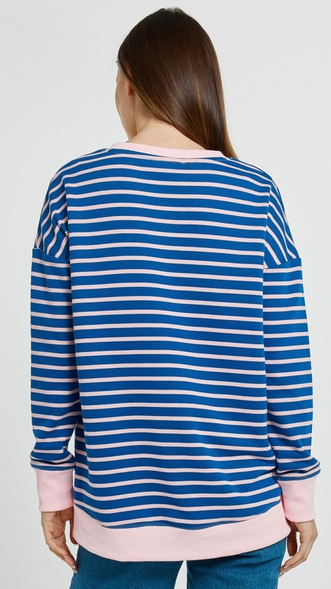 Tide Sweater Blue Pink Stripe