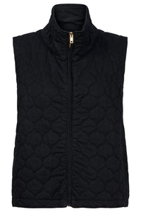 Sansi Quilted Crop Vest Black