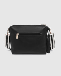 Daisy Stripe Crossbody Bag Black