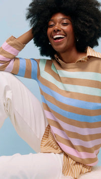 Vermont Stripe Jumper Tan