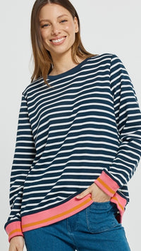 Tide Sweater Navy White Stripe