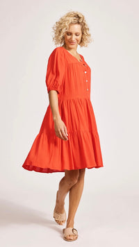 Alegria Midi Dress Coral