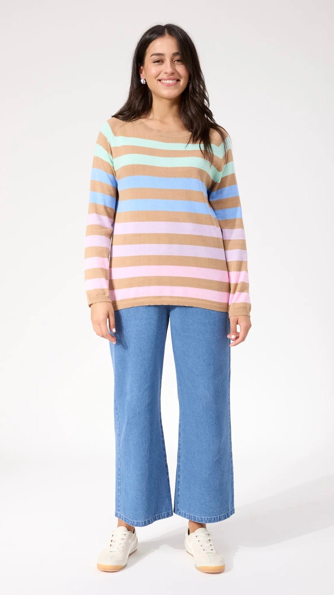 Vermont Stripe Jumper Tan