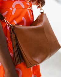 Daisy Stripe Crossbody Bag Tan