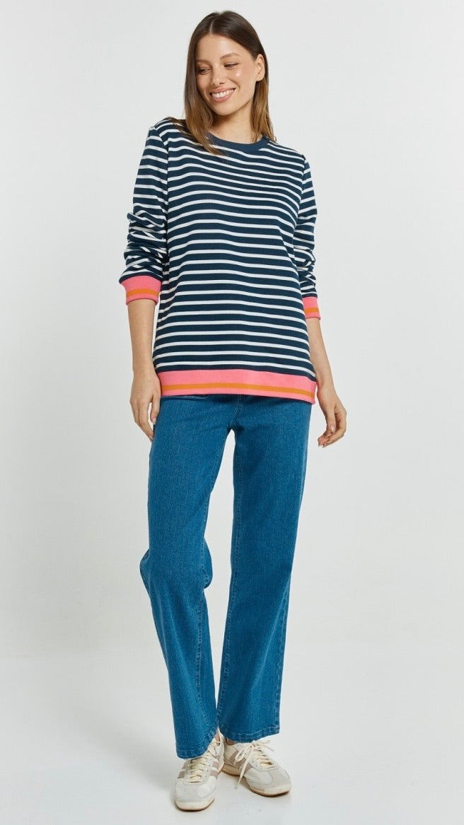 Tide Sweater Navy White Stripe