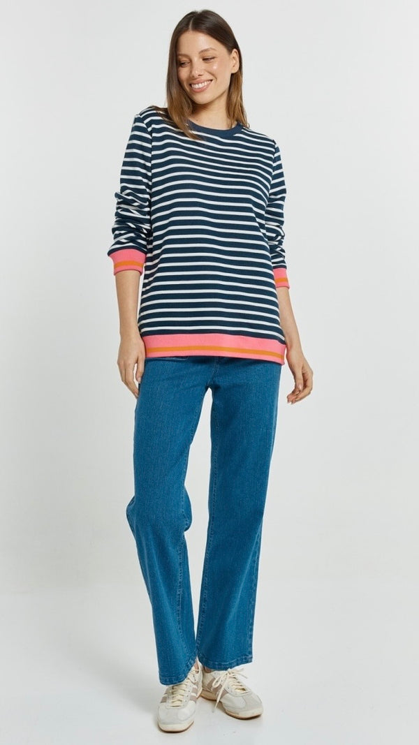 Tide Sweater Navy White Stripe