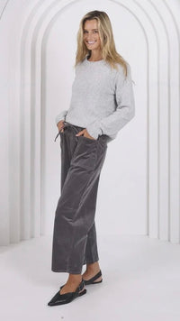 Monaco Leo Barrel Jeans Corduroy Smoke Charcoal (PRE ORDER)