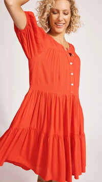 Alegria Midi Dress Coral