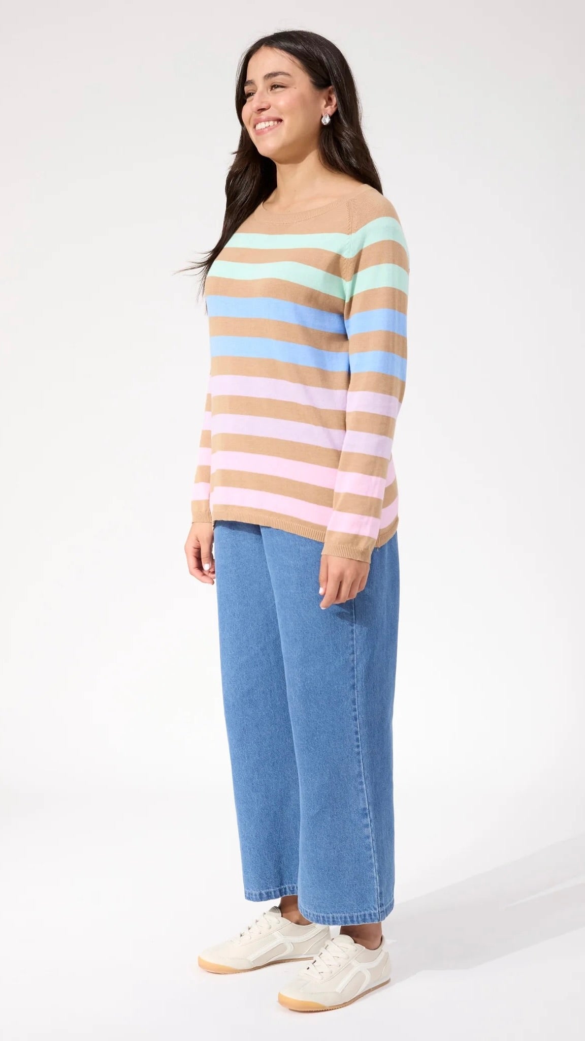 Vermont Stripe Jumper Tan