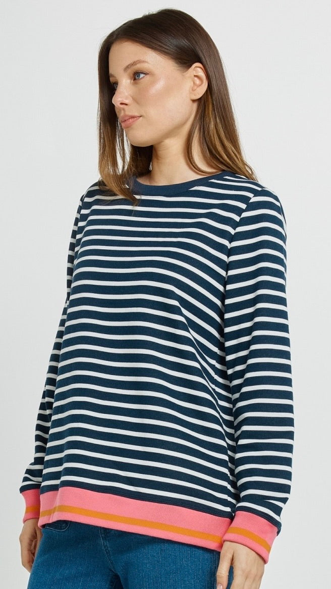Tide Sweater Navy White Stripe