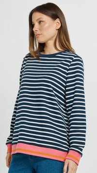 Tide Sweater Navy White Stripe