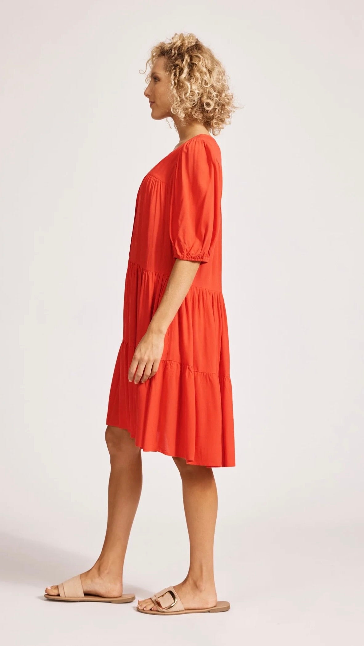 Alegria Midi Dress Coral
