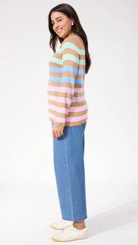 Vermont Stripe Jumper Tan