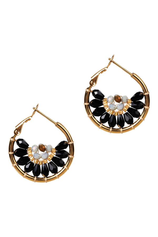 Manta Round Earring Black