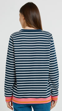Tide Sweater Navy White Stripe