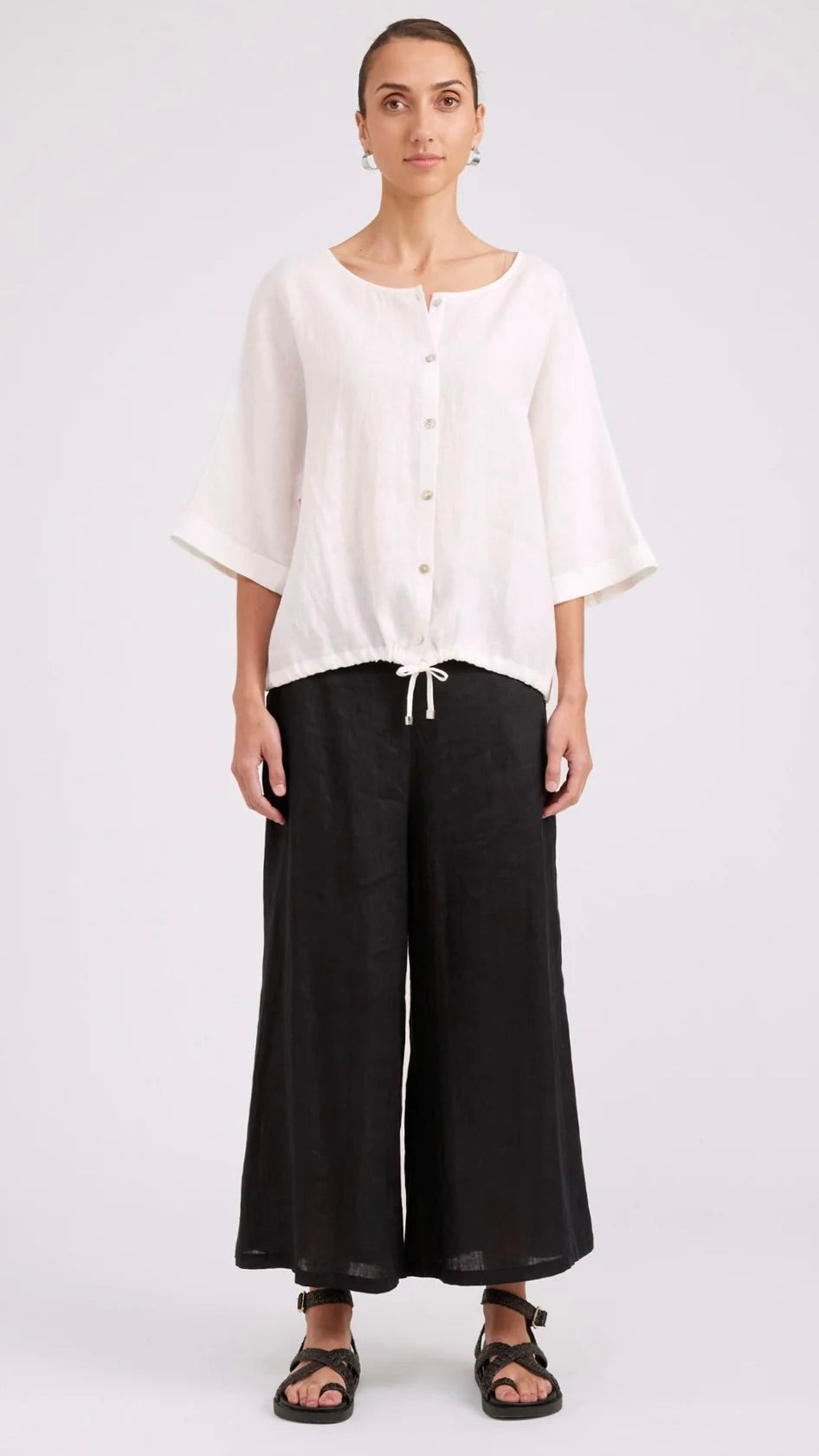Studio Button Top/Jacket White