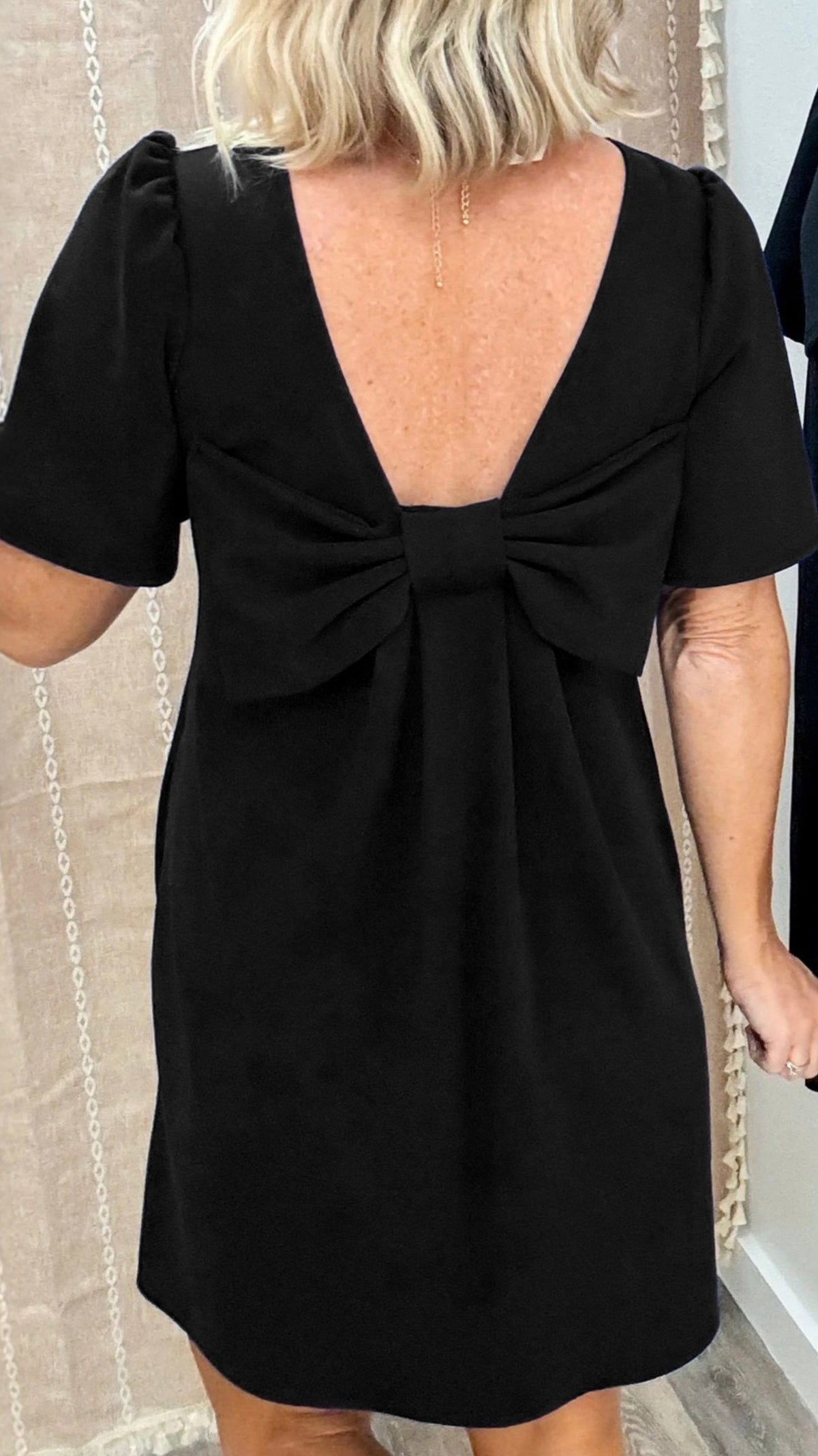 Bow Back Dress Black
