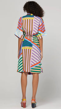Maui Shirt Dress Liquorice Stripe