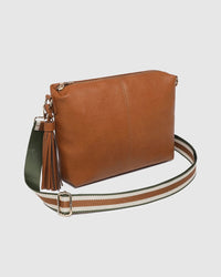 Daisy Stripe Crossbody Bag Tan
