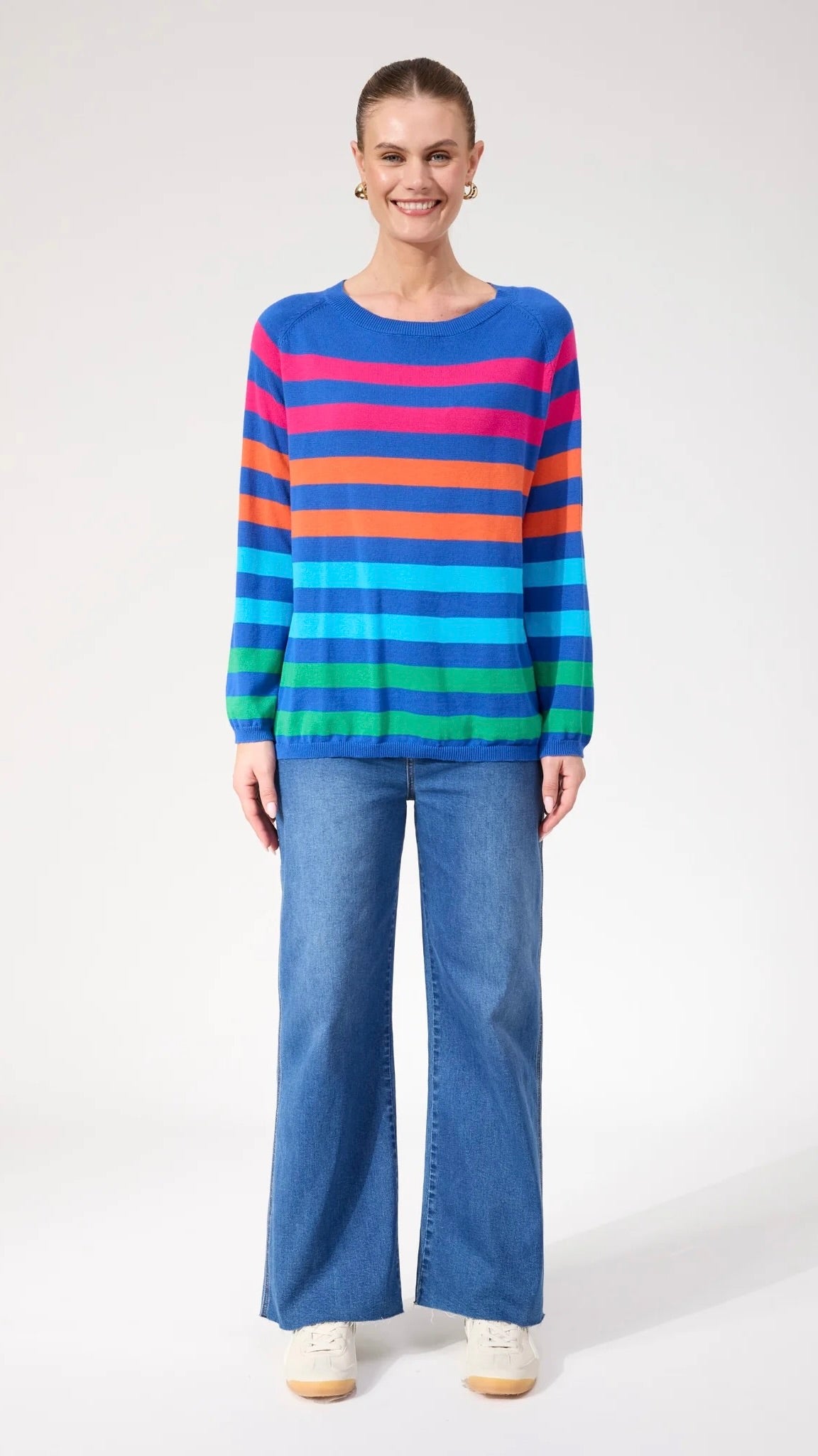 Vermont Stripe Jumper Cobalt
