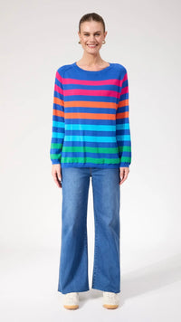 Vermont Stripe Jumper Cobalt
