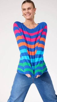 Vermont Stripe Jumper Cobalt