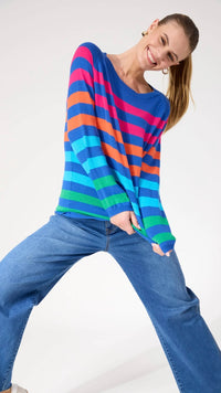 Vermont Stripe Jumper Cobalt