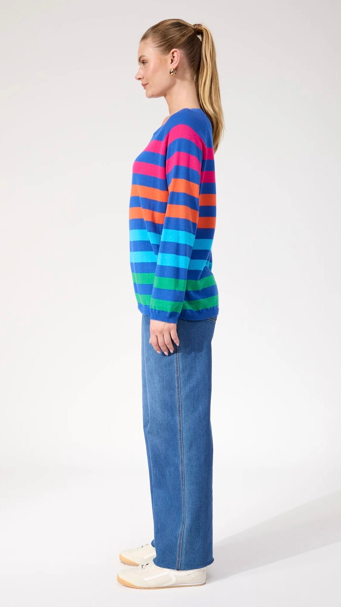 Vermont Stripe Jumper Cobalt