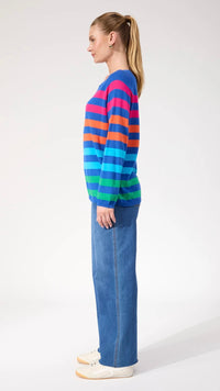 Vermont Stripe Jumper Cobalt