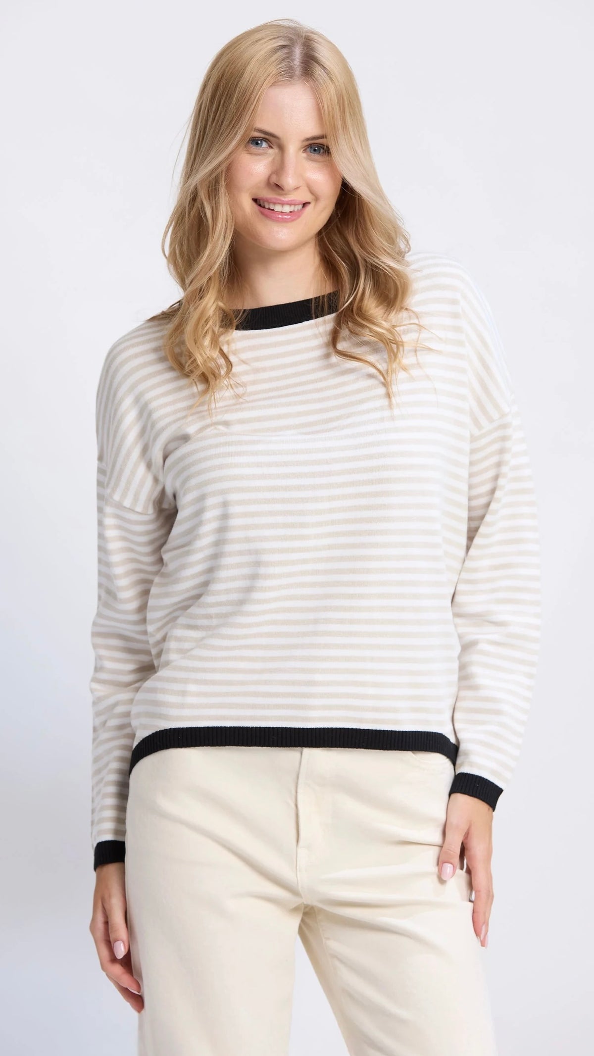 Street Jumper Beige Stripe