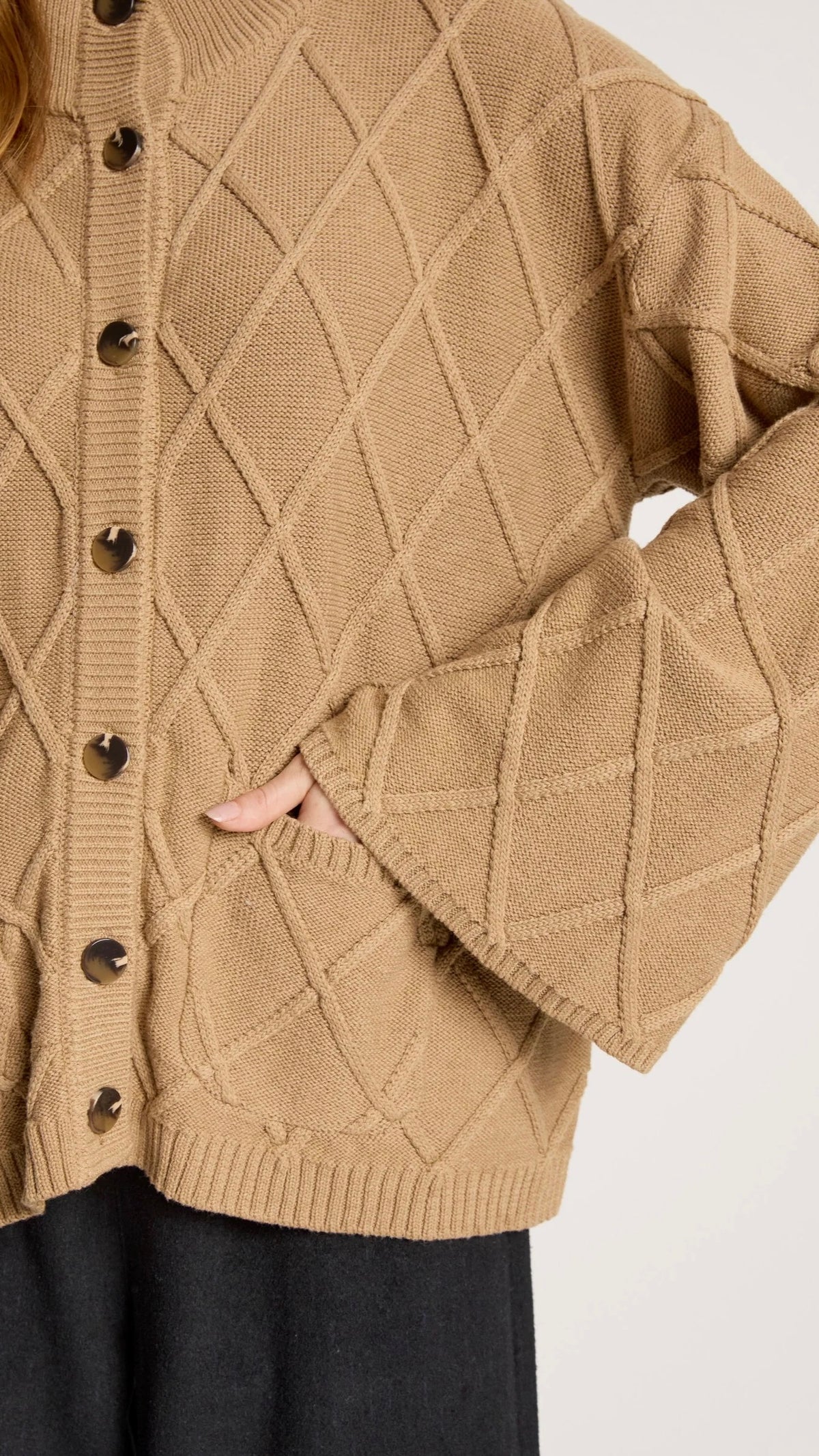 Liora Crop Cardigan Mocha