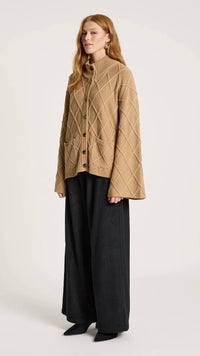Liora Crop Cardigan Mocha