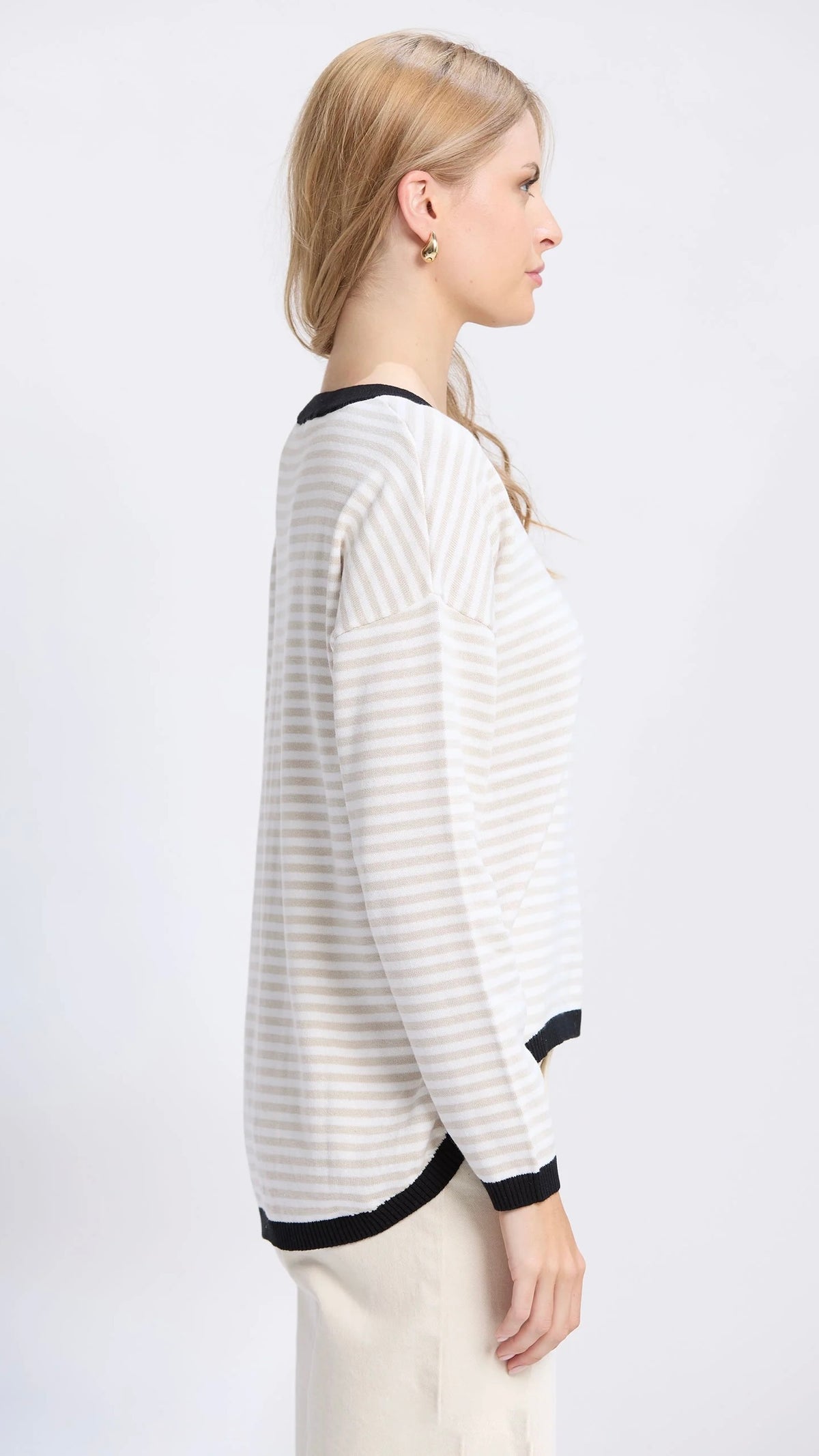 Street Jumper Beige Stripe