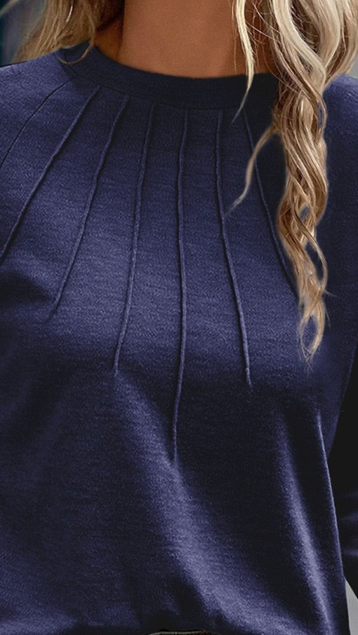 Bridget Raglan Sleeve Knit Top Bright Navy