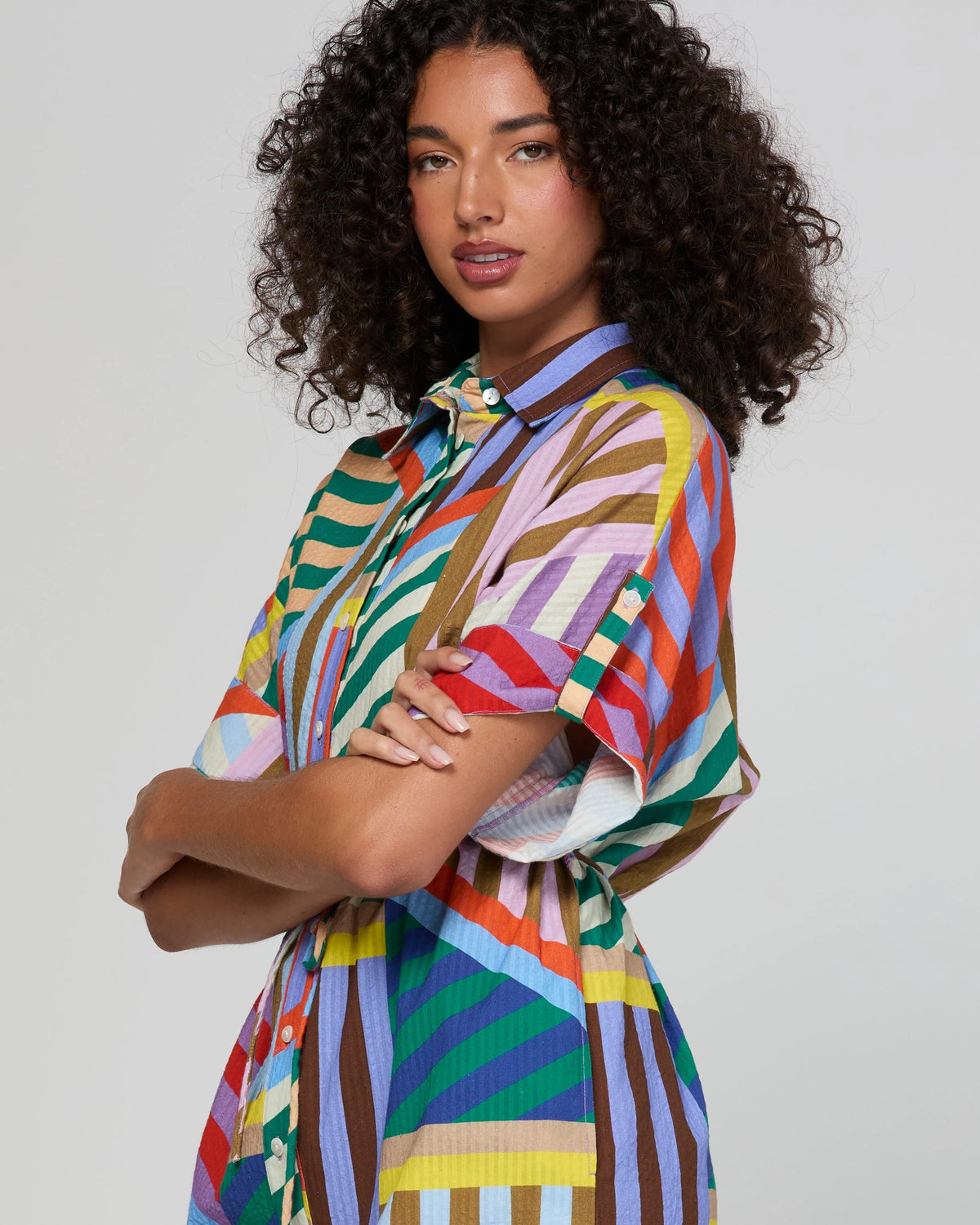 Maui Shirt Dress Liquorice Stripe