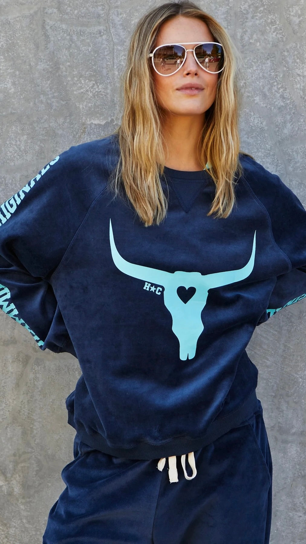 Velour Sweat Navy