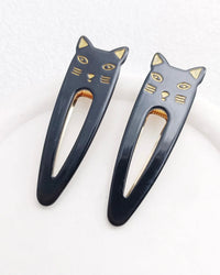 Meow Hair Clips Black