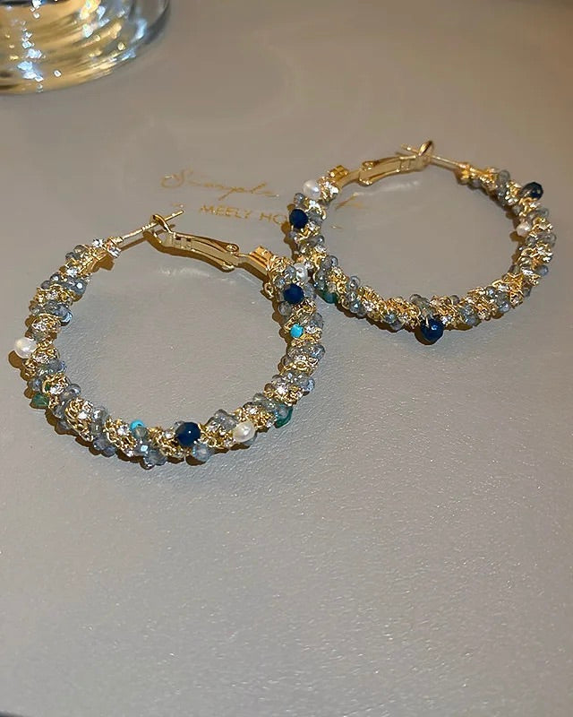 Rhinestone Pearl Earrings