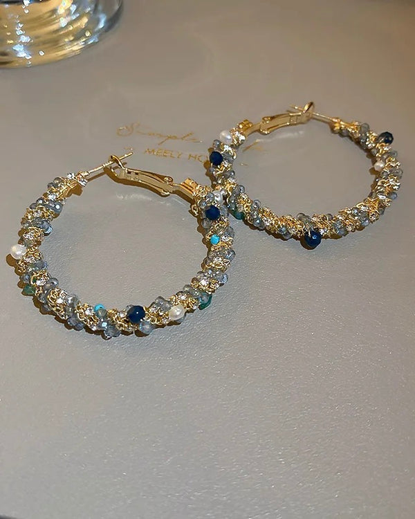 Rhinestone Pearl Earrings