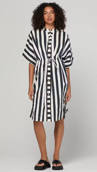 Shiro Shirt Dress  Mono Stripe August Arrival