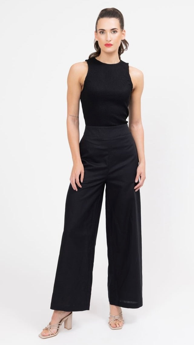 Essential Full Wide Leg Pant Black