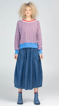 Guru Skirt Mid Wash Denim