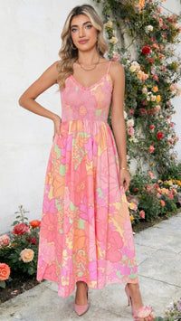 Mikayla Smocked Midi Dress Floral Bloom