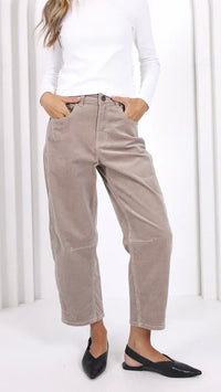 Monaco Toni Barrel Jeans Corduroy Latte (PRE ORDER)