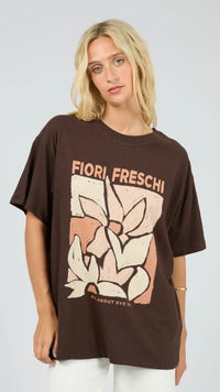 Fiori Freschi Relaxed Tee Brown