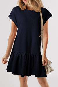 Summer Breeze Ruffle Dress Navy