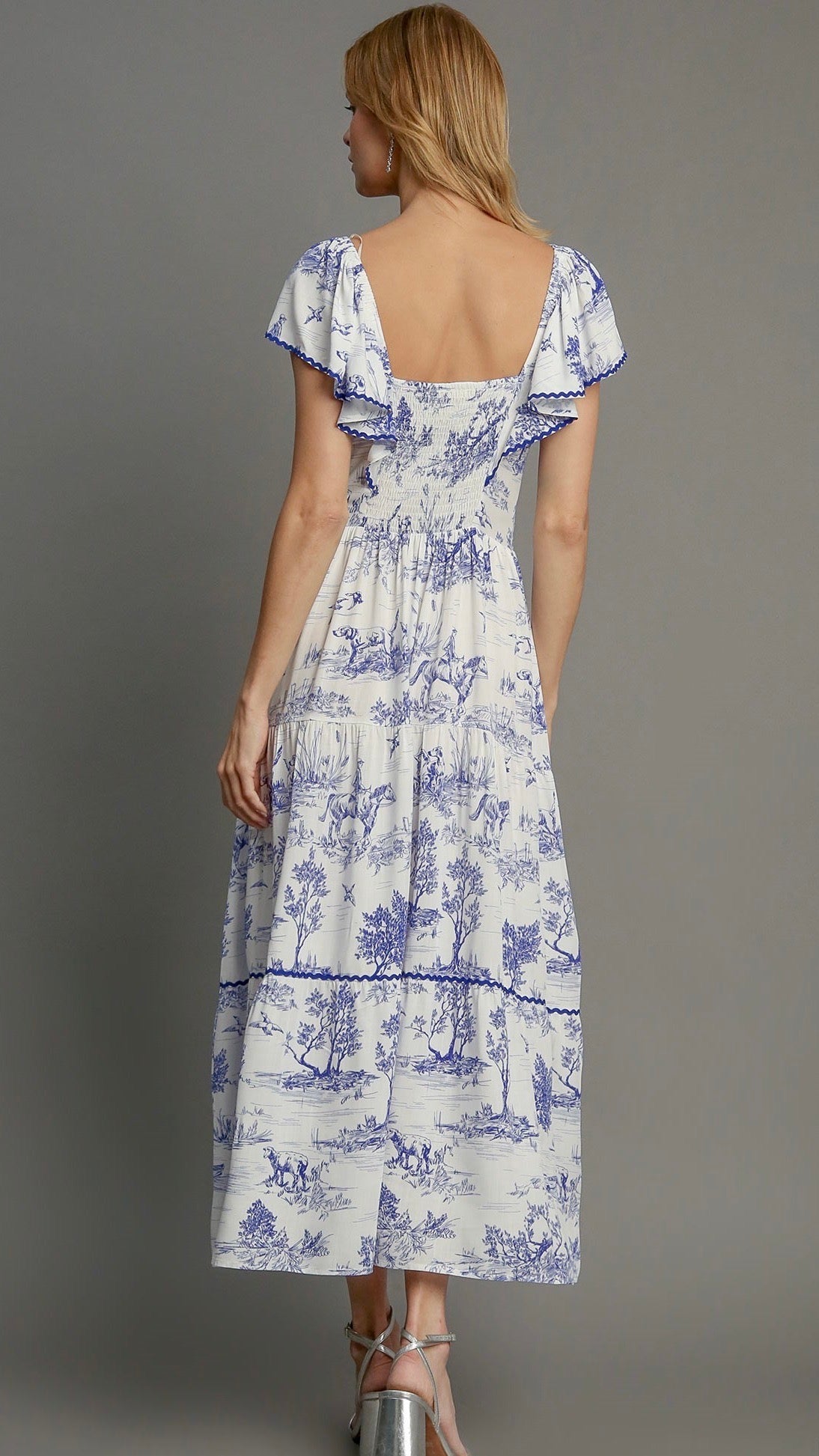 Leah Landscape Print Maxi Dress Blue (Restock Oct25)