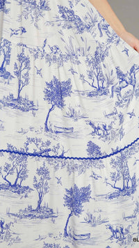 Leah Landscape Print Maxi Dress Blue (Restock Oct25)