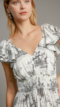 Leah Landscape Print Maxi Dress Black (Restock Oct25)