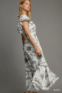 Leah Landscape Print Maxi Dress Black (Restock Oct25)